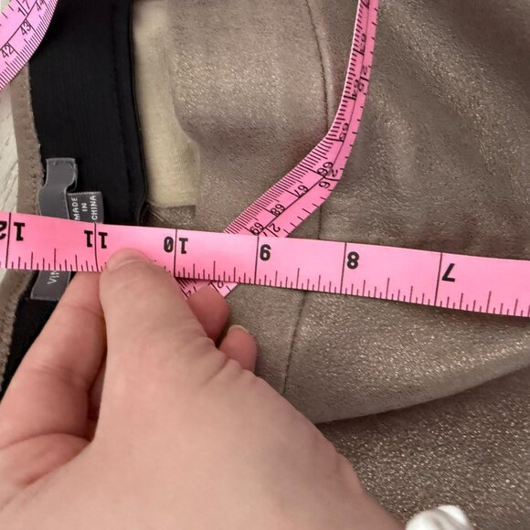 Vince Lamb Leather Suede Gold Shimmery Leggings Pants ankle crop 26" M stretch - Picture 7 of 12